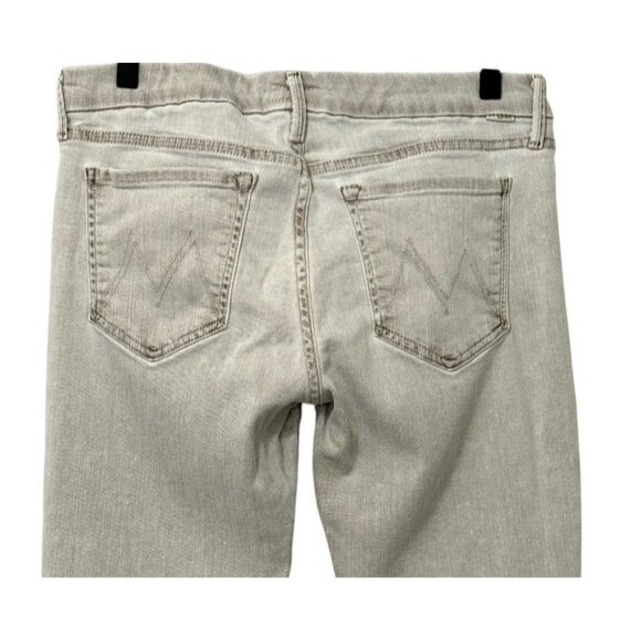 Mother The Looker Low Rise Pop! Jeans in Driftwood Light Brown Skinny Size 31 - Picture 4 of 13